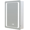 Modern Bathroom Mirror Cabinet LED Illuminated Cupboard With Clock Motion Sensor