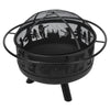Round Fire Pit Folding Patio Garden Bowl Outdoor Camping Heater Log Burner UK