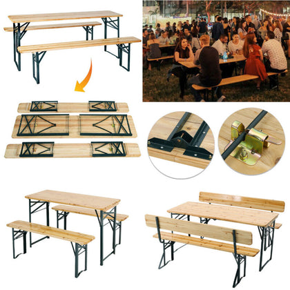 Portable Folding Camping Picnic Table Party Outdoor Garden Beer Bench &Table Set