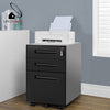 Home Office Filing Cabinet Under Desk File Storage w/ 3 Drawers Casters Lockable