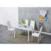 105cm 120cm Glass Dining Table and 4 /6 Padded Chairs Set Home Kitchen Furniture