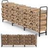 Jumbo Firewood Log Rack Raised 4-Legs Support Fire Wood Holder Metal Shelf Stack