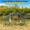 4X3M Spire-Shaped Chicken Coop Galvanized Metal Hen House Ducks Walk-in Pen Run