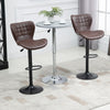 Bar Stools Set of 2 Adjustable Height Swivel PU Leather Bar Chairs Brown