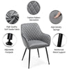 Dining Chairs Velvet Tub Chairs with Soft Padded Backrest and Arms Grey 2/4/6pcs