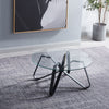 Round Coffee Table Modern 80cm Living Room Glass Top Accent Table Home Furniture