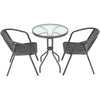 Outdoor Furniture Glass Round Table with 2/4 Rattan Chairs Set Bistro Cafe Patio