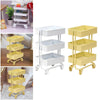 Storage Display Rack with Wheels Doll House Scenery Shelf Bookshelf Oranments