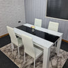 Dining Table Set and 6 4 black white Leather chairs kitchen table set of 4 or 6