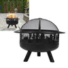 Round Fire Pit Folding Patio Garden Bowl Outdoor Camping Heater Log Burner UK