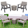 Garden Patio Coffee Table Chairs 3-Piece Outdoor Waterproof Plastic Furniture