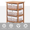 5 Drawer Dresser Wicker Basket Storage Shelf Unit Wooden Frame Home Organisation