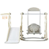 Toddler Slide and Swing Set 4 in 1, Kids Playground Climber Swing Playset Beige