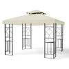 3x3m Steel Gazebo Garden Outdoor 2-tier Roof Marquee Party Tent w/ Storage Shelf