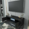 130cm Modern TV Unit Stand Cabinet Black High Gloss Door Matt Body Sideboard LED