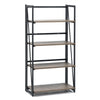 4-Tier Folding Bookshelf Industrial Bookcase Storage Organizer Display Stand