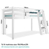 High Sleeper Bed Cabin Loft Bed Solid Wood Pine Frame Childrens Kids Single 3FT