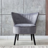 Velvet Retro Lounge Accent Chair Wood Legs Occasional Bedroom Living Room Grey