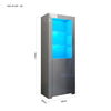 Grey High Gloss Doors Tall Display Cabinet Cupboard Sideboard with LED Lights