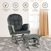 Nursing Glider Rocking Chair Reclining Maternity Chair W/Footstool Baby Nursery
