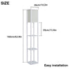 Floor Lamp with Shade Standing Light Reading Shelf Bedroom Livingroom White Wood