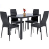 Tempered Glass Top Dining Table Chairs Set Metal Frame Kitchen Dinner Furniture