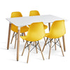Dining Table and Chairs 4 6 Set Wooden legs Retro dining Room Chair Grey Kitchen