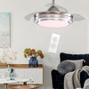 Ceiling Fan Light Living Room LED Lighting Retractable Blades Remote Control