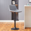 2pcs Barstools Faux Leather Padded Metal Base Footrest Bar Stool Breakfast Chair
