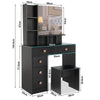 Dressing Table With Mirror Modern Makeup Desk Bedroom Vanity Table Set + Stool