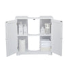 Bathroom Under Sink Cabinet Storage Unit Cupboard White MDF 2 Doors w/ Shelves