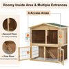 2 Floors Wood Chicken Coop Large Bunny Rabbit Cage Indoor Outdoor Pet House Ramp