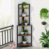 5 Tier Wall Corner Shelf Stand Storage Home Office Skinny Display Bookshelf Rack