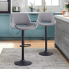 Set of 2 Faux Leather Bar Stools Swivel Gas Lift Foot Rest Pub Chair Brown Grey