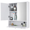 Bathroom Mirror Cabinet Wall Mounted Storage Cupboard Double Door + Compartment