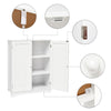 White Bathroom Cabinet Sideboard Storage Unit MDF 2 Doors w/ Adjustable Shelves