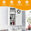 Wall-mounted Bathroom Cabinet 3 Tiers Medicine Storage Organizer with Door