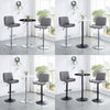 2x PU Leather Bar Stools&Round MDF Top Chromed Base Bar Table Height Adjustable