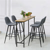 2 Pcs Grey Bar Stools Fabric Rest Chair Kitchen Breakfast Seat Metal Leg Bar Pub