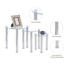 Nest of 3 Tempered Glass Nested Tables Side End Lamp Sofa Tables Living Room