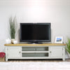 Painted Oak Extra Large TV Stand / 180cm Grey Solid TV DVD Cabinet Storag