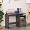 Grey Home Office Desk Storage Drawers Shelves Computer Writing Laptop Table