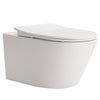 Modern Wall Hung Toilet White WC Pan Soft Close Seat Ceramic Bathroom Cloakroom