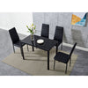 105cm 120cm Glass Dining Table and 4 /6 Padded Chairs Set Home Kitchen Furniture