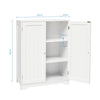 Bathroom Cabinet Sideboard Storage Unit White MDF 2 Doors w/ Adjustable Shelves