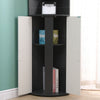 180cm Tall Corner Cabinet with 3-Tier Shelves & 2 Doors Storage Living Room Slim