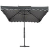 SQUARE GARDEN CANTILEVER PARASOL WITH CRANK FOR PATIO SUN SHADE HANGING UMBRELLA