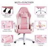 Executive Racing Gaming Office Chair Swivel PU Leather Computer Desk Chair Pink