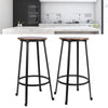 2 PCS Brown Round Wooden Industrial Rustic Bar Pub Kitchen Stools Chairs Seats