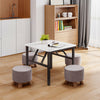 Foldable Marble Effect Laptop Snack Breakfast Table Desk Metal Small Apartment
